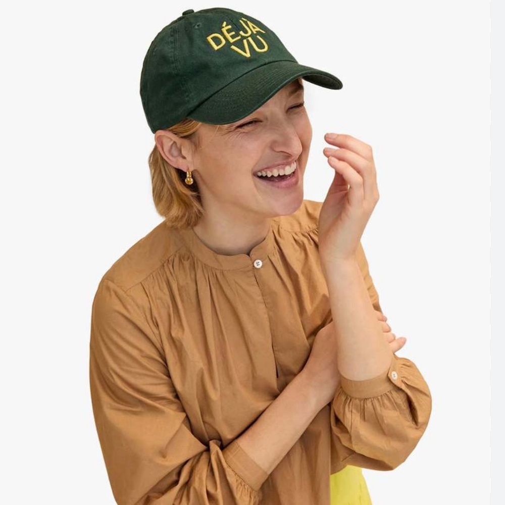 Clare V. Deja Vu baseball hat in Forest green NWT